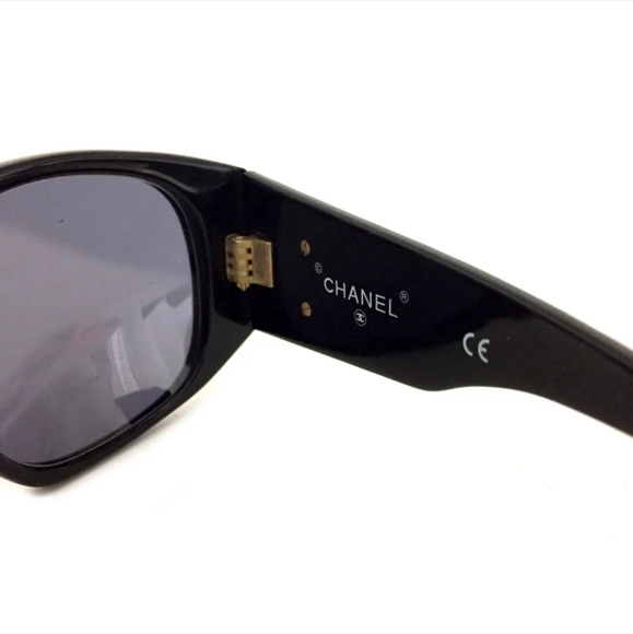 CHANEL MATELASSE 01450 CC LOGO BLACK SUNGLASSES VINTAGE/R5386 - Picture 6 of 10